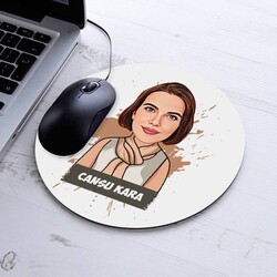  - Kişiye Özel Karikatürlü Kadına Hediye Mousepad