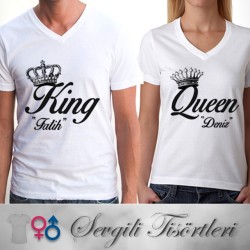  - Kişiye Özel King And Queen Tişörtü