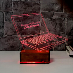 Kişiye Özel Laptop 3D LED Lamba - Thumbnail