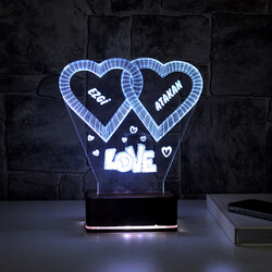  - Kişiye Özel Love Temalı 3D Led Lamba