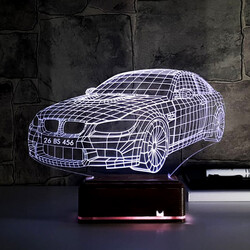  - Kişiye Özel Plakalı Spor Araba 3D Lamba