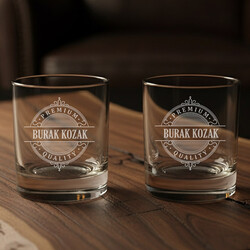  - Kişiye Özel Premium İkili Prestige Glass Viski Bardağı