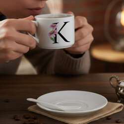  - Kişiye Özel Şık Harfli Kaşıklı Nescafe Fincanı