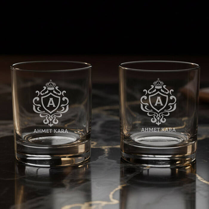 Kişiye Özel Şık İkili Noble Sip Viski Bardağı