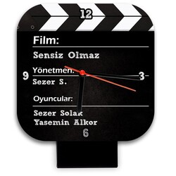  - Kişiye Özel Sinema Klaketi Masa Saati