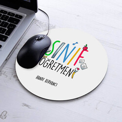  - Kişiye Özel Sınıf Öğretmeni Temalı Yuvarlak Mousepad