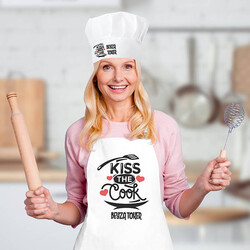  - Kiss The Cook Şapkalı Mutfak Önlüğü