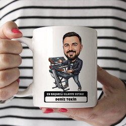  - Klavye Ustası Müzisyen Erkek Karikatürlü Kupa Bardak