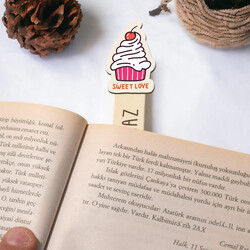 Kremalı Pasta İsimli Ahşap Kitap Okuma Ayracı - Thumbnail