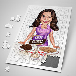  - Kurabiye Ustası Kadın Karikatürlü Puzzle