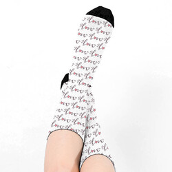 Love Desenli Romantik Çorap - Thumbnail
