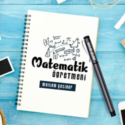  - Matematik Öğretmeni Temalı Defter ve Kalem