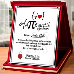  - Matematik Öğretmenine Hediye Plaket