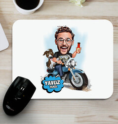  - Motorcu Karikatürlü Mouse Pad