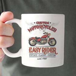  - Motosiklet Temalı Seramik Kahve Kupası