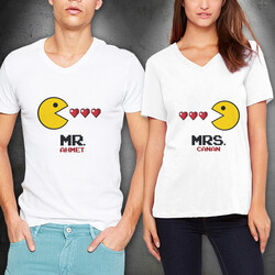  - Mr, And Mrs, Pacman Sevgili Tişörtleri