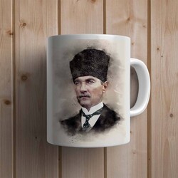  - Mustafa Kemal Atatürk Suluboya Kupa Bardak