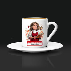 Mutfak Profesörü Anne Karikatürlü Kahve Fincanı - Thumbnail