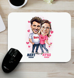  - Mutlu Aşıklar Karikatürlü Mouse Pad