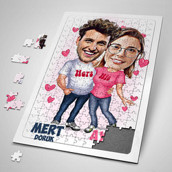  - Mutlu Aşıklar Karikatürlü Puzzle