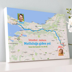  - Kişiye Özel Mutluluğa Giden Yol Kanvas Tablo