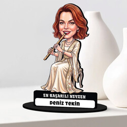  - Neyzen Sanatçısı Müzisyen Kadın Karikatürlü Biblo