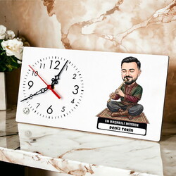  - Neyzen Ustası Müzisyen Erkek Karikatürlü Masa Saati