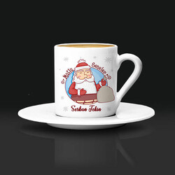 Noel Baba Tasarımlı Yılbaşı Kahve Fincanı - Thumbnail