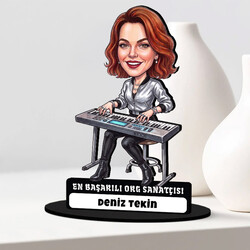  - Org Sanatçısı Kadın Karikatürlü Biblo
