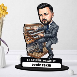  - Organist Müzisyen Erkek Karikatürlü Biblo