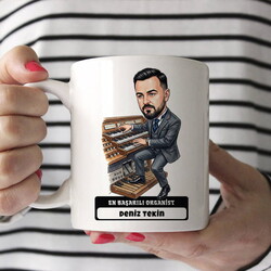  - Organist Müzisyen Erkek Karikatürlü Kupa Bardak