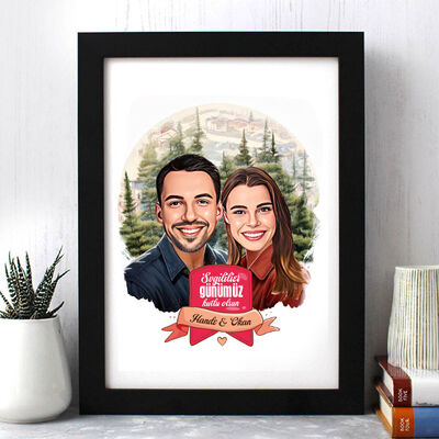  - Orman ve Aşkımız Karikatürlü Çerçeve
