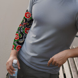  - Otantik Çiçekler Tasarımlı Erkek Kol Çorabı