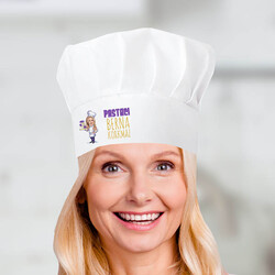 Pastacı Karikatürlü Şapkalı Mutfak Önlüğü - Thumbnail