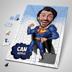  - Pelerinli Süper Kahraman Karikatürlü Puzzle