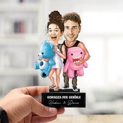 Ponçik Sevgililer Karikatürlü Biblo - Thumbnail