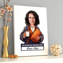  - Rahatına Düşkün Anne Karikatürlü Kanvas Tablo