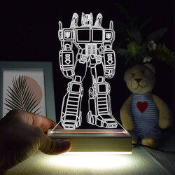 Robot Tasarımlı 3d Led Lamba - Thumbnail