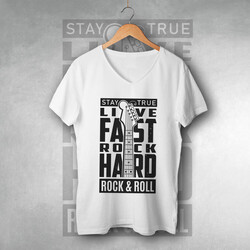  - Rock & Roll Tasarımlı Unisex Tişört