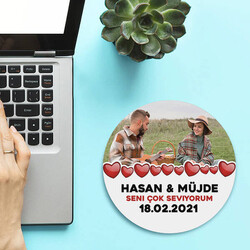  - Romantik Fotoğraflı Yuvarlak Mousepad