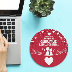  - Romantil Sevgililer Günü Yuvarlak Mousepad