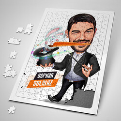  - Şapkadan Tavşan Çıkaran Erkek Karikatürlü Puzzle