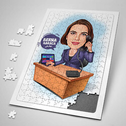  - Sekreter Kadın Karikatürlü Puzzle