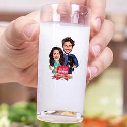 Seni Seviyorum Karikatürlü İkili Rakı Bardağı Seti - Thumbnail