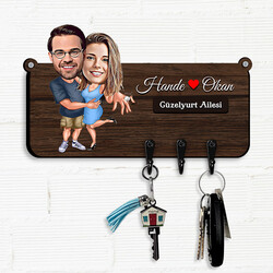  - Seni Seviyorum Sevgilim Karikatürlü Anahtar Askısı