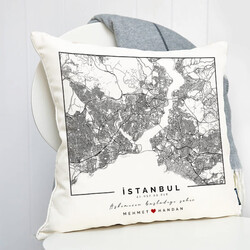 Aşkımızın Şehri Haritalı Yastık - Thumbnail