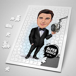  - Ses Sanatçısı Erkek Karikatürlü Puzzle