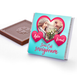 Sevgililere Özel Fotoğraflı Çikolata Kutusu - Thumbnail