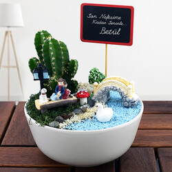 Sevgililere Özel Minyatür Mini Bahçe - Thumbnail