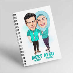  - Sevgilim ve Ben Esprili Karikatürlü Defter